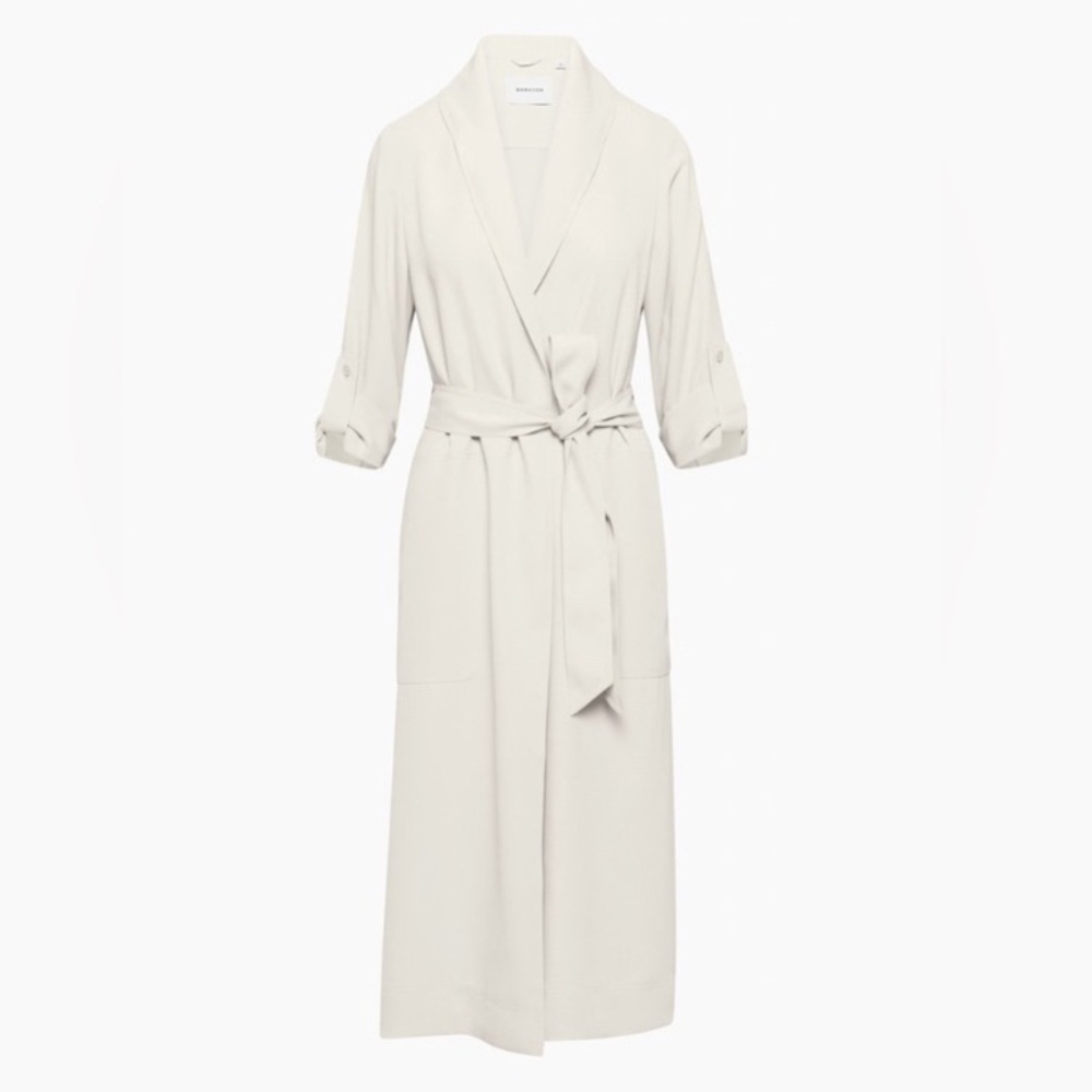 Aritzia Long Cream Belted Trench Coat Kahlo Robe